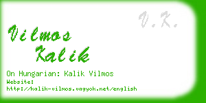 vilmos kalik business card